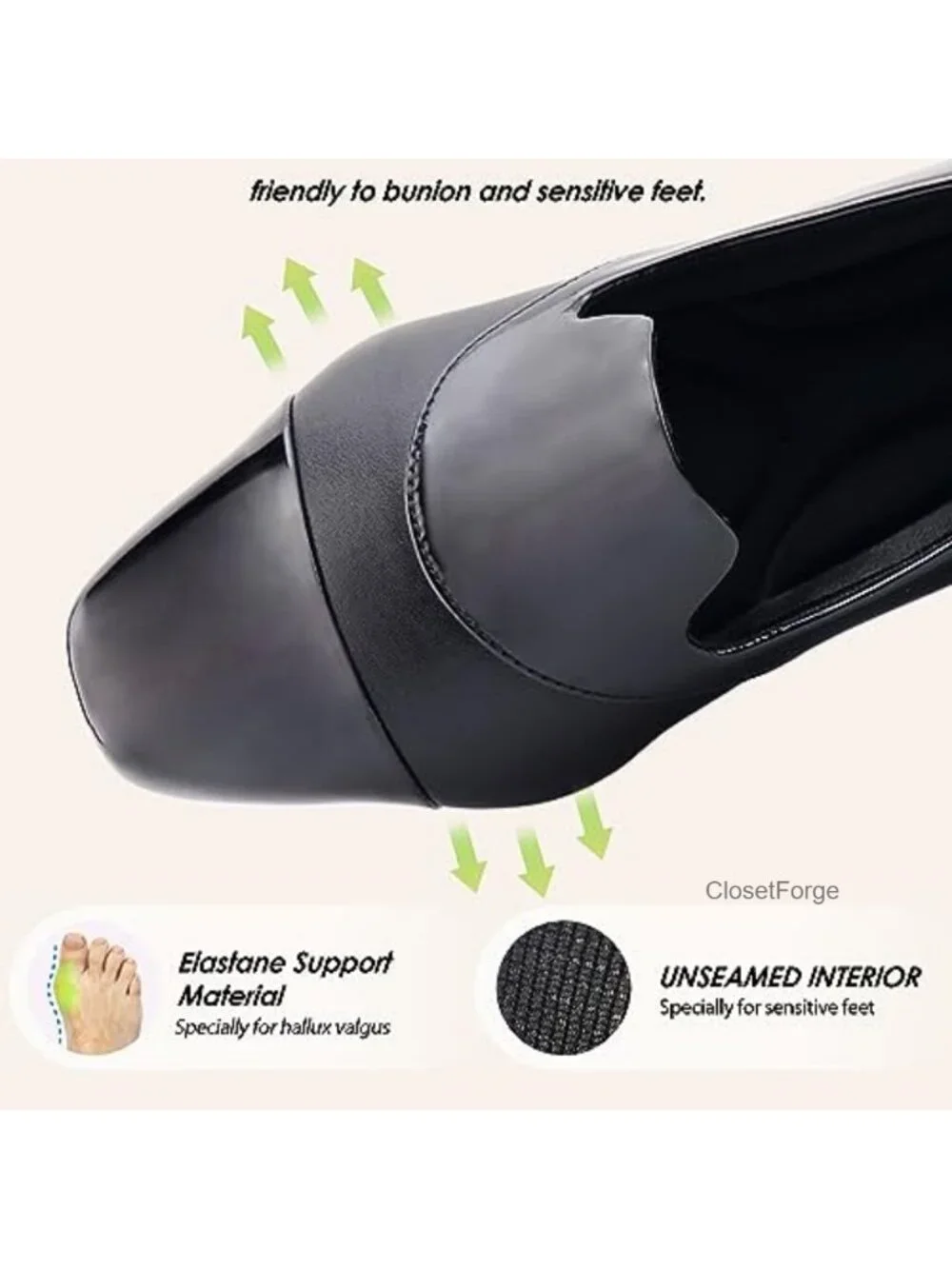 Orthopedic Loafers for Women Bunions Slip On Dress Shoes Cushioned Faux Leather
